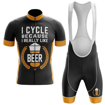 I Cycle Because I Really Like Beer - Bicycle Short Sleeves Jersey